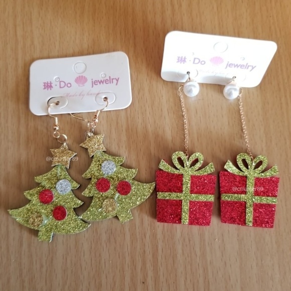 Jewelry - 50% OFF Handmade Glitter Christmas Tree Presents